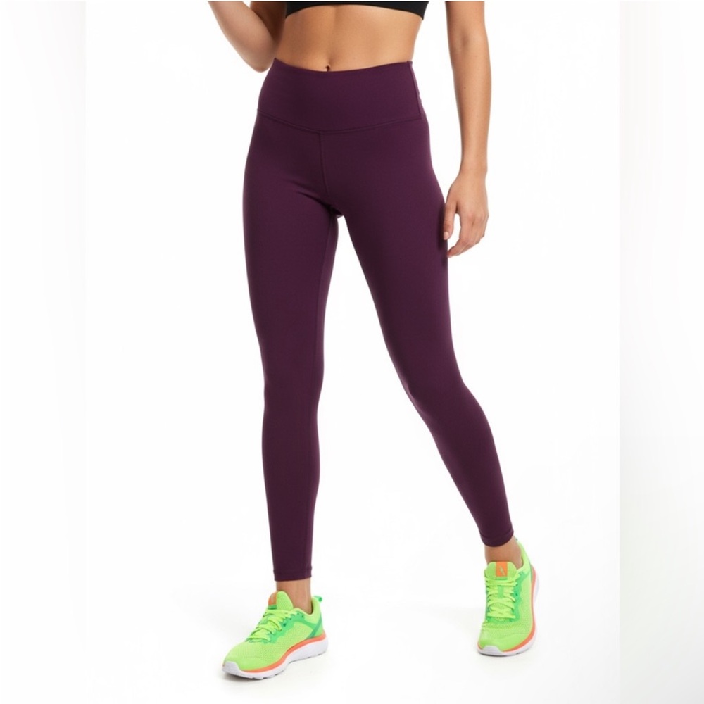 NWT FABLETICS High Waisted Solid Powerhold Plum Leggings